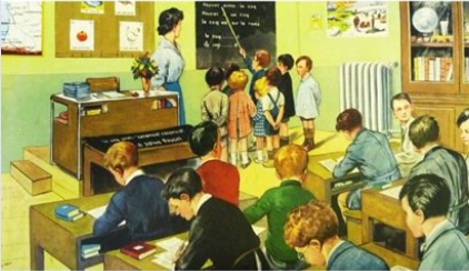 Tableau Rossignol, une salle de classe